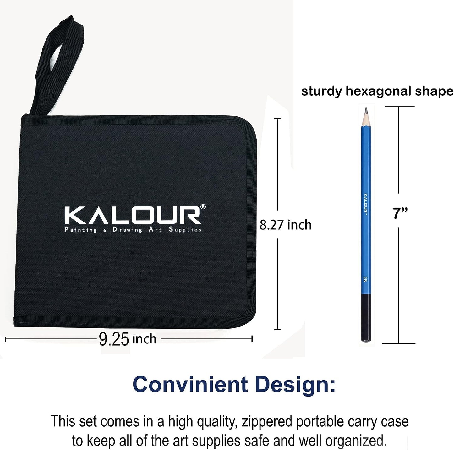 KALOUR 33 Pieces Pro Drawing Kit Sketching Pencils Se