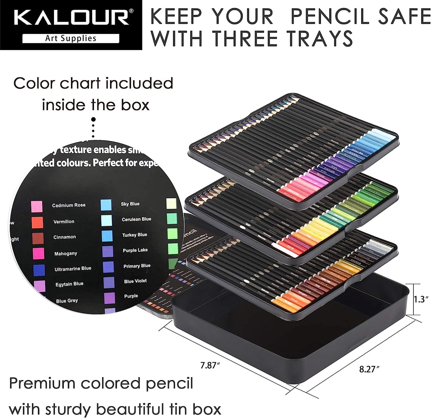 KALOUR Watercolor Pencils - Professional Set of 72 - Beautiful Blending Effects with Wet or Dry