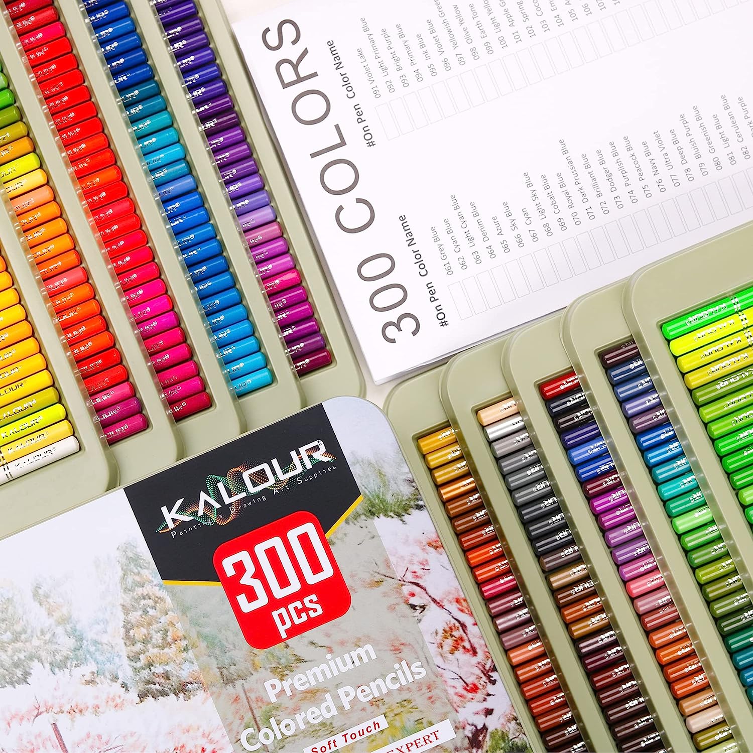 300 Color Professional Oil Colored Pencils Artist Pencils Set Soft