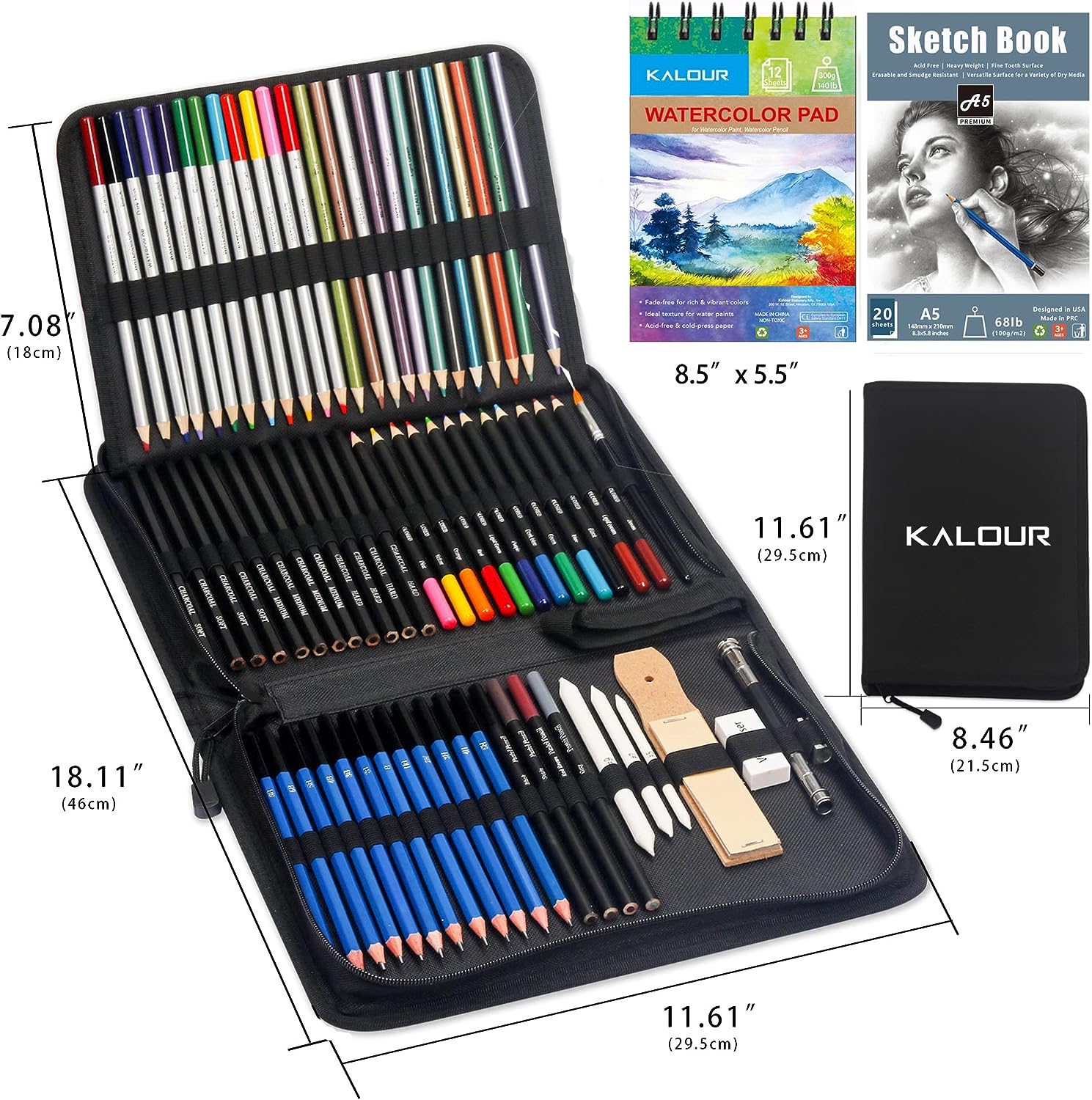 Black Wood Color Pencil Set, Model Name/Number: 145 Pcs Sketching Drawing  Kit