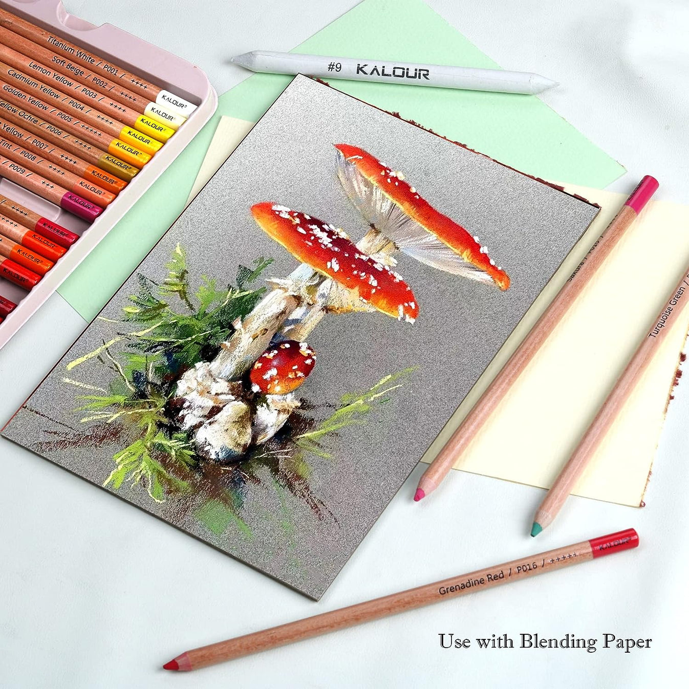 KALOUR Pro Pastel Chalk Colored Pencils,Set of 50 Colors,Color Charcoa