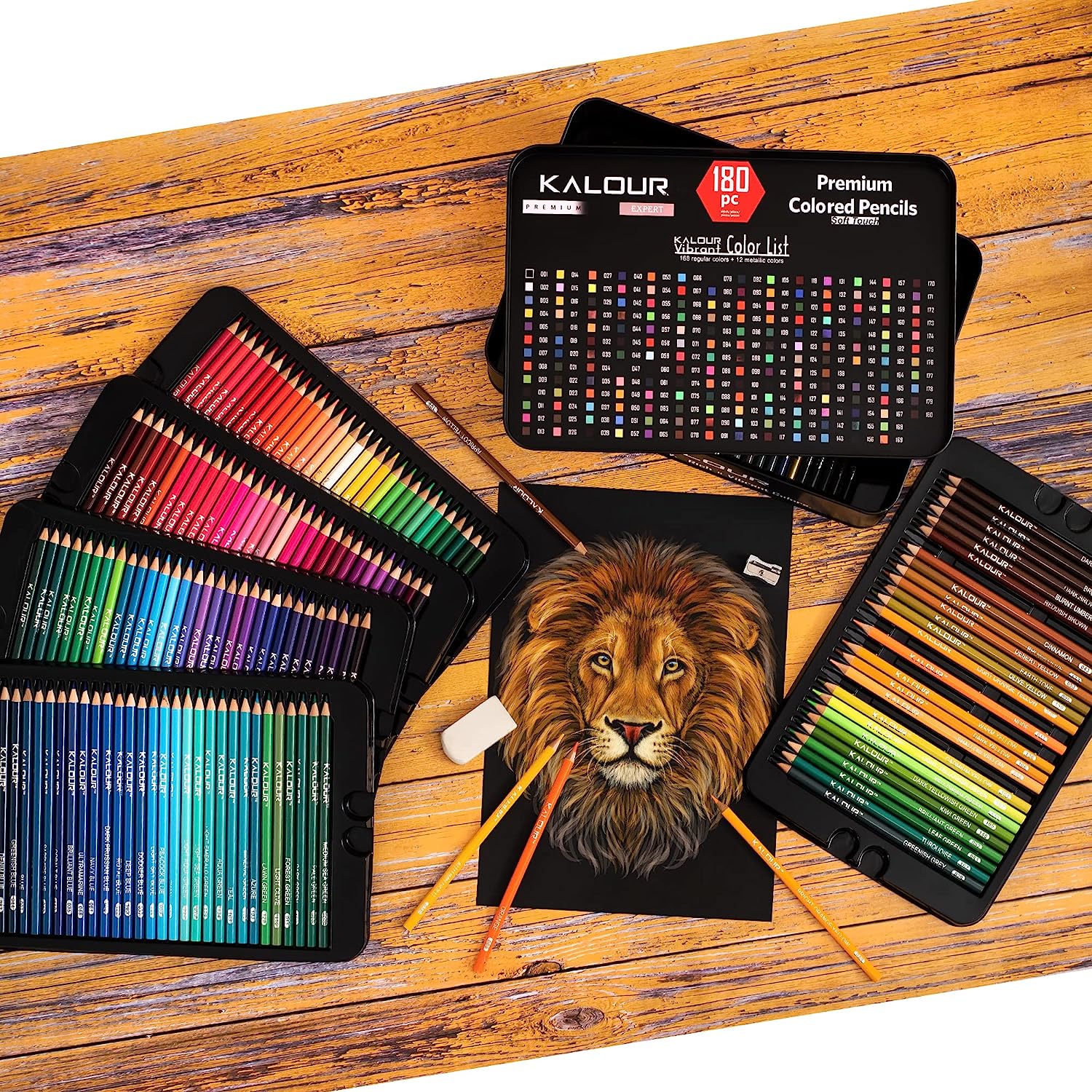 KALOUR New 300 Pcs Oil Colored Pencils Set Soft Wood Drawing Sketch Co –  AOOKMIYA