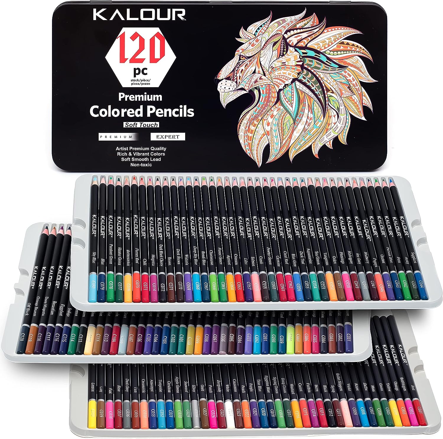 Kalour KALOUR 120 Premium Colored Pencils Set for Adult Coloring Books