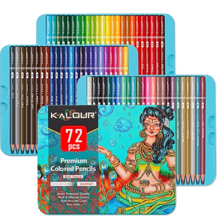 KALOUR Professional Colored Pencils,Set of 300 Colors,Artists Soft Core with Vibrant Color,Ideal for Drawing Sketching Shading,Coloring Pencils for